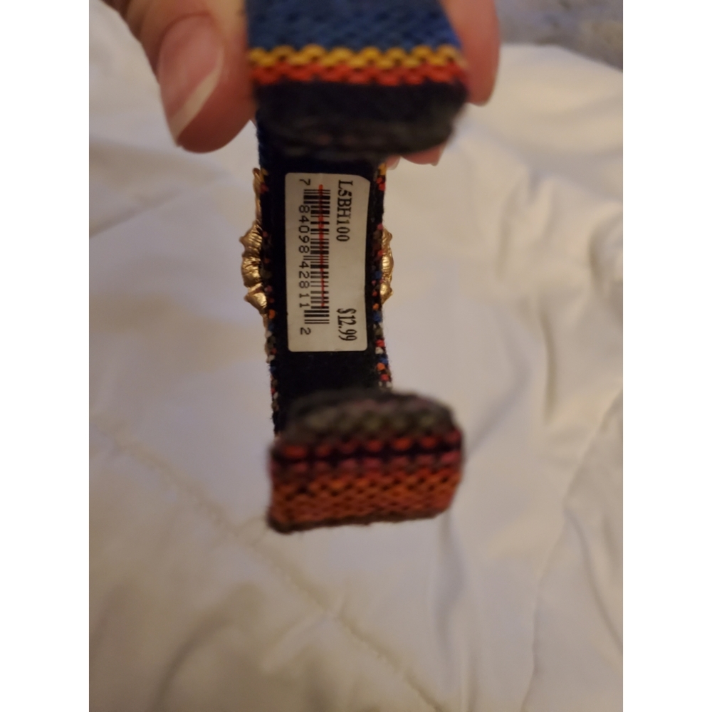 Gem & Fabric Cuff Bracelet - Picture 5 of 5
